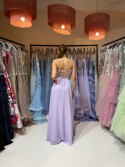 Abendkleid mit Beinschlitz " Felie - Lilac "