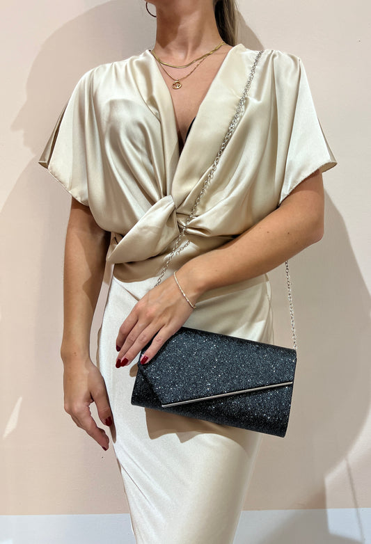 Glitzernde Abendtasche '' Scala - Black ''