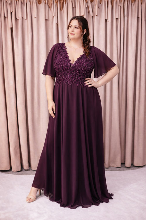 Abendkleid Gerti - Aubergine