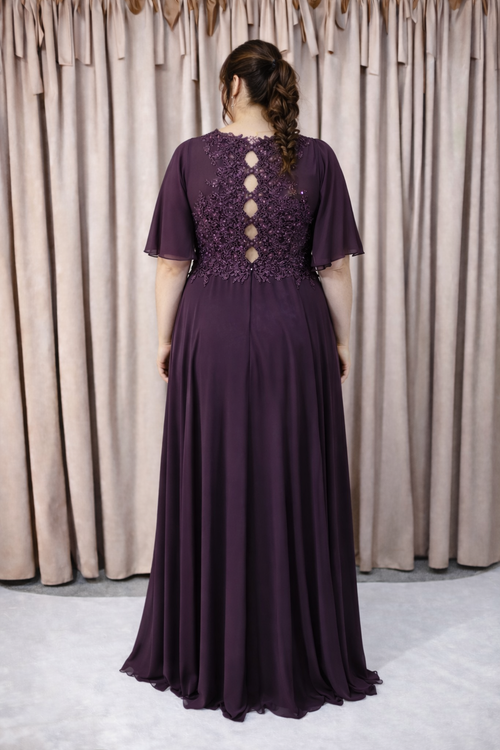 Abendkleid Gerti - Aubergine